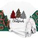 Merry Christmas Tree Santa Claus Letter Print Loose Cute Retro Short Sleeve T-Shirt For Women_ecoleips.com
