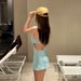 Women's Ins Style Knitted Conservative Skirt Two Piece Swimsuit Pure Alluring Inspired Sophisticated Triangle Design Hot Spring Swimwear_ecoleips.com