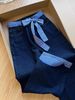 2026 New Women's Straight-Leg Jeans, High-Waisted, Commuter Style, Bow Tie Straps, Patchwork Design, Comfortable And_ecoleips.com