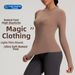 Women's Clothing Yoga Wear High Elasticity Round Neck Slimming Fitness Long Sleeved Top Similar To Lightweight_ecoleips.com