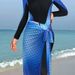 Women's Long Sleeve Monokini Swimsuit Southeast Asia Style High Waist Floral Gradient Tight Fit Surfing And Diving Suit Polyester_ecoleips.com