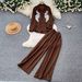 Women's Pink Embroidered Sequined Shirt And Wide Leg Pants Set Lazy Style Slimming Two Piece Autumn Commuting Fashion_ecoleips.com