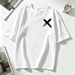Women’s Oversized T-Shirt With Cross Print Casual Loose Short Sleeve Streetwear Top_ecoleips.com