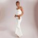 2025 Summer New Women's Light Yellow Lace Camisole Set | Ruffled Short Top + Sheer Mermaid Long_ecoleips.com