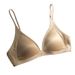 girl Kbra Milk Satin French Deep V Neck For Women Summer Strap Seamless Triangle Cup Small Chest Wireless Bra Thin_ecoleips.com