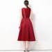 French Retro V-Neck Dress With Oversized Bow & Flared Skirt – Sleeveless High-Waist A-Line Dress (S-2XL)_ecoleips.com