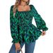 Real Shot Of 2026 Spring/Summer European And American Casual Ruffled Square-neck Leopard Print Long-sleeve Chiffon_ecoleips.com