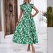 2026 European And American Women's Summer New Fashion Ruffled Flutter Sleeve Tie-Back Printed Fairy_ecoleips.com