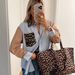 Women's Clothing Autumn New Fashion Print Leopard Stripes Contrast Color Stitching Interface Pocket Decoration Shirt Top_ecoleips.com