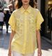 Women's Clothing Heavy Duty Collared Short Sleeved Shirt Loose Fit Slimming Design Niche Style Top For Summer_ecoleips.com