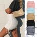Women's Knitted Threaded Side Drawstring Elastic Pleated Skirt Sexy Slim Fit Adjustable Hip Skirt_ecoleips.com