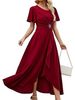 Autumn Elegant Women's Dress Fashion Round Neck Waist Decoration_ecoleips.com