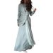 Women's Autumn Wrap Dress With High Waist Tie – Slim Fit V-Neck Long Formal Gown In Emerald/Brown/Silver Violet_ecoleips.com