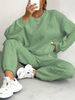 Women's Patchwork Two-Piece Set Spring/Autumn Long Sleeve Round Neck Top With Jogger Pants_ecoleips.com