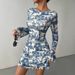European And American Cross-border Independent Site 2026 Spring-summer New Women's Printed Bell-sleeve Backless_ecoleips.com