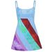 2023 Summer European And American Fashion Backless Strap Sexy U-Neck Chest-Enhancing Color Block Hollow A-Line Dress For_ecoleips.com