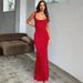 2024 Spring New Fashion Women's Fashionable Strap Sexy Backless Bow Slim Fit Bodycon Dress_ecoleips.com