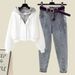 Women's Clothing Without Belt & Archer0603 & Jeans Suit & Archer0603 & Two Piece Hooded Sweatshirt Female Straight Jeans Trend_ecoleips.com