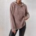 Women's Clothing Cozy Oversized Hooded Sweater Women's Casual Knit Pullover For Streetwear & Layering_ecoleips.com