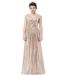 Women's Clothing Evening Dress V Neck Sexy Slim Long Sequined Dress_ecoleips.com