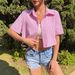 Women's Clothing Summer New Women's Striped Bow Back Casual Vacation Short Sleeved Shirt_ecoleips.com