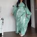 Voya Voya European American Foreign Trade Women's Clothing Cross-border Autumn Round-neck Shimmering Robe With Bat Sleeves,_ecoleips.com