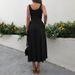 Square Neck Midi Dress With Pleated Skirt – Elegant A-Line Summer Dress For Women (S-XL) | Stretchy Polyester Casual & Office Wear_ecoleips.com