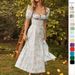 2025 New Fashion Puff Sleeve Floral Lace-up Slit Long European And American Style Women's Summer Dress_ecoleips.com
