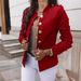 Hot Sale Women's Long Sleeved Slim Fitting Button Down Short Jacket European American Style_ecoleips.com