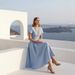 Women's Clothing Women's V Neck Dress Lace Trimmed Waist Short Sleeved Outfit For Vacation Style For Formal & Casual For Women_ecoleips.com
