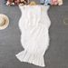 Women's Clothing Round Neck Sleeveless Knitted Vest Skirt Women's Ruffled Skirt Suit_ecoleips.com