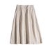 Stable High-End Rain Dew 14-Count French Linen Artistic Side Pocket Mid-Length Skirt For Women#785_ecoleips.com