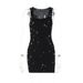Women's Clothing Summer New Style Fashionable Personality Slimming Beaded Sleeveless Hip Dress_ecoleips.com