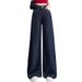 Tencel Denim Blue Wide-Leg Jeans For Women, Summer Thin High-Waisted Slimming Loose Drapey Floor-Length Straight Pants_ecoleips.com