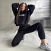 Spring And Autumn Women's Fashion Hooded Printed Sweater Sports And Leisure Suit_ecoleips.com
