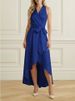 Freeacy Women's Solid Color Halter Wrap High-Low Midi Dress 2026 Summer Elegant Office Dress For Office Ladies Pleated Dresses_ecoleips.com