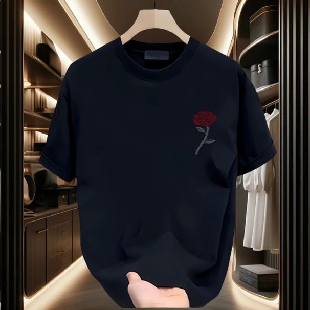 Women's Clothing T Shirt Men's Short Sleeved Summer New Loose Casual Pure Cotton 220g Heavy Tops Men_ecoleips.com