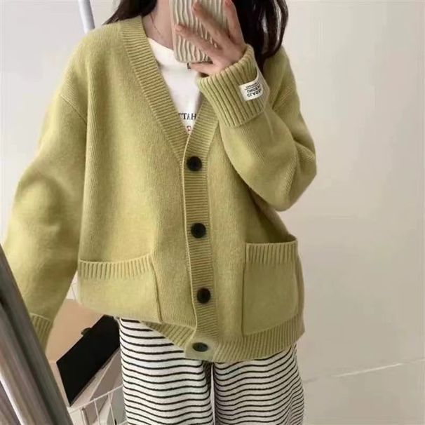 Oversized Cardigan Sweater – Vintage Knit Open Front Coat With Patch Pockets & Rolled Cuffs (7 Colors, Acrylic-Blend, One-Size Fits US S-L)_ecoleips.com