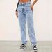 Women's Clothing Light Blue High Waist Loose Comfortable Slim Fit Fashion Straight Casual Denim Trousers_ecoleips.com