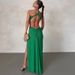 European And American One-shoulder Dress, Solid Color Pullover, Sexy Backless Evening Gown, Long Elegant Style With_ecoleips.com