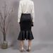Elegant Mermaid Pencil Skirt - Stretchy Poly-Spandex Tailored Mid-Length Skirt With Side Zipper - Black Work-to-Cocktail Slim Fit Skirt For Women_ecoleips.com