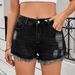 Women's Distressed Denim Shorts - Vintage Washed High Waist Ripped Hot Pants Trendy Casual Stretch Denim Shorts_ecoleips.com