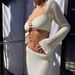 2025 Summer Women's New Style Tie Sleeve Bodycon Casual Knitted Long Dress Set_ecoleips.com