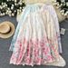 Women's Pastoral Style Floral Print A-Line Midi Skirt High Waisted Summer Unique Patchwork Design Versatile_ecoleips.com