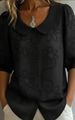 Women's Clothing Women's Retro Embroidered Floral Collar Cardigan Shirt Artistic Casual Style Spring Summer Collection Loose Fit_ecoleips.com