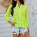 DiYun European And American 2025 Spring/Summer Women's Casual Vacation Style Solid Color Hollow V-Neck_ecoleips.com