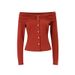AD888 Fashionable And Unique Retro Spring/Autumn Beautiful Red Sexy Off-Shoulder Slim Fit Long Sleeve Women's T-Shirt_ecoleips.com