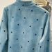 Women's Oversized Polo Collar Blouse Long Sleeve Mid-Length Digital Print Loose Fit Blue Top Heart Print_ecoleips.com