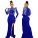 Women's Clothing New Sexy Perspective Mesh Hot Diamond Slim Slit Dress_ecoleips.com