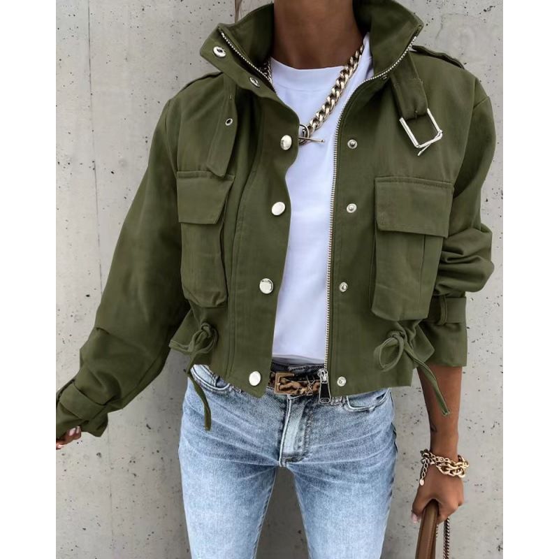 Women's Clothing autumn and winter new motorcycle jacket coat short tops _ecoleips.com
